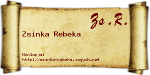 Zsinka Rebeka névjegykártya